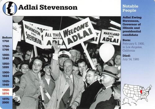 1994-01 Grolier Story of America Cards #28.3 Adlai Stevenson Front