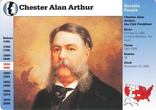 1994-01 Grolier Story of America Cards #32.1 Chester Alan Arthur Front