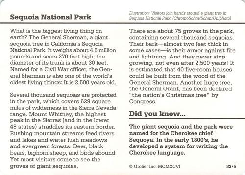 1994-01 Grolier Story of America #33.5 Sequoia National Park Back