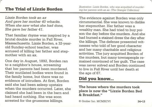 1994-01 Grolier Story of America #34.13 The Trial of Lizzie Borden Back