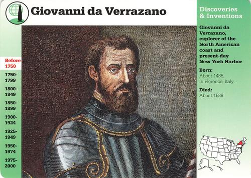 1994-01 Grolier Story of America Cards #38.15 Giovanni da Verrazano Front