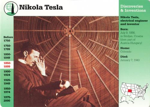 1994-01 Grolier Story of America Cards #41.15 Nikola Tesla Front