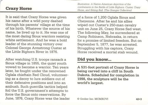 1994-01 Grolier Story of America #42.3 Crazy Horse Back