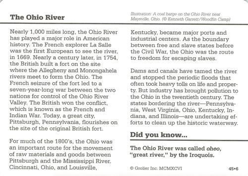 1994-01 Grolier Story of America #45.6 The Ohio River Back