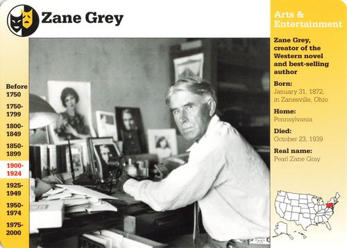 1994-01 Grolier Story of America Cards #45.19 Zane Grey Front