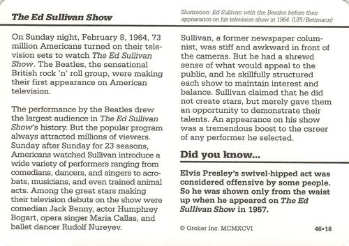 1994-01 Grolier Story of America #46.18 The Ed Sullivan Show Back