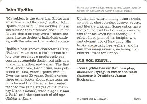 1994-01 Grolier Story of America #46.19 John Updike Back