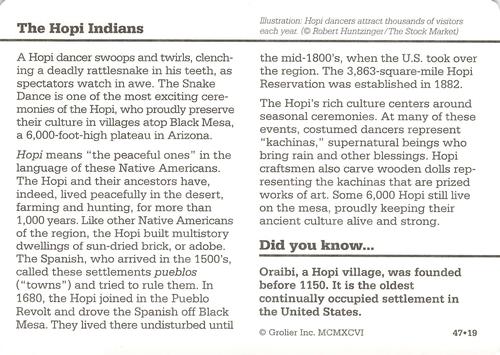 1994-01 Grolier Story of America #47.19 The Hopi Indians Back
