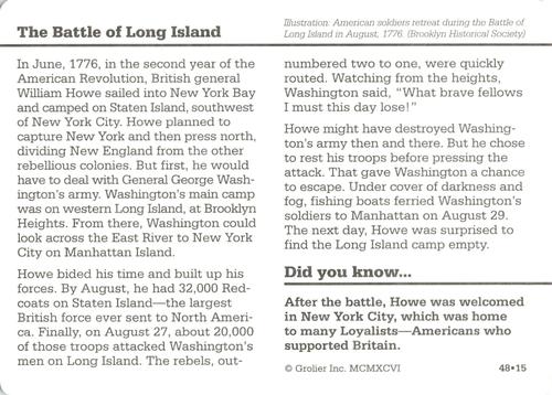 1994-01 Grolier Story of America #48.15 The Battle of Long Island Back
