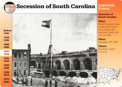 1994-01 Grolier Story of America Cards #49.7 Secession of South Carolina Front