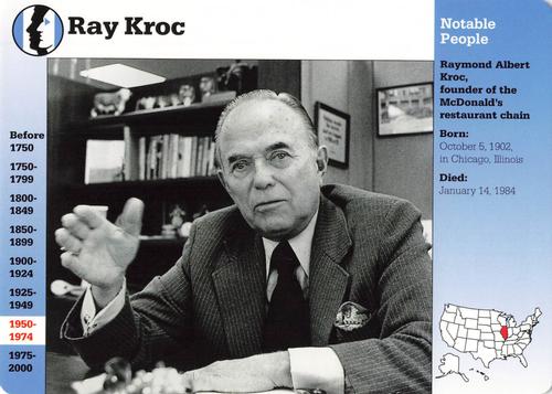 1994-01 Grolier Story of America Cards #50.4 Ray Kroc Front