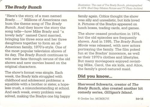 1994-01 Grolier Story of America #54.18 The Brady Bunch Back