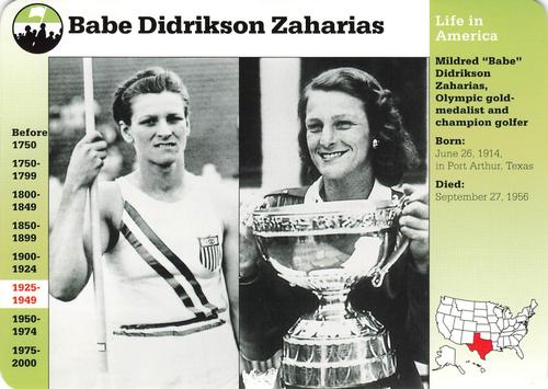 1994-01 Grolier Story of America Cards #55.9a Babe Didrikson Zaharias Front