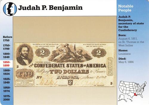 1994-01 Grolier Story of America Cards #56.3 Judah P. Benjamin Front