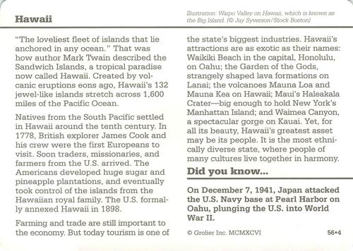 1994-01 Grolier Story of America #56.4 Hawaii Back