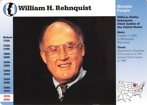 1994-01 Grolier Story of America Cards #57.1 William H. Rehnquist Front