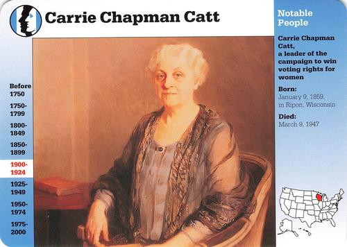 1994-01 Grolier Story of America Cards #57.2 Carrie Chapman Catt Front