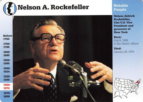 1994-01 Grolier Story of America Cards #58.2 Nelson A. Rockefeller Front