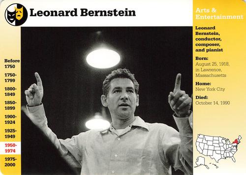 1994-01 Grolier Story of America Cards #59.18 Leonard Bernstein Front