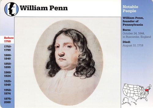1994-01 Grolier Story of America Cards #60.2 William Penn Front