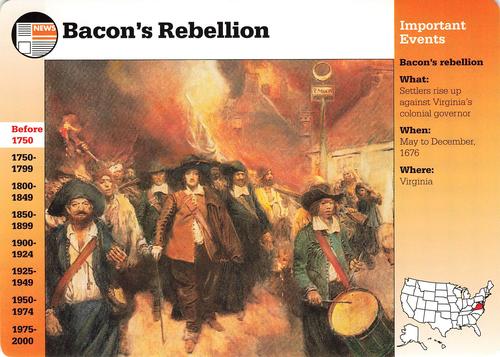 1994-01 Grolier Story of America Cards #60.8 Bacon's Rebellion Front
