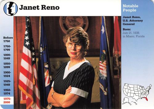 1994-01 Grolier Story of America Cards #63.2 Janet Reno Front
