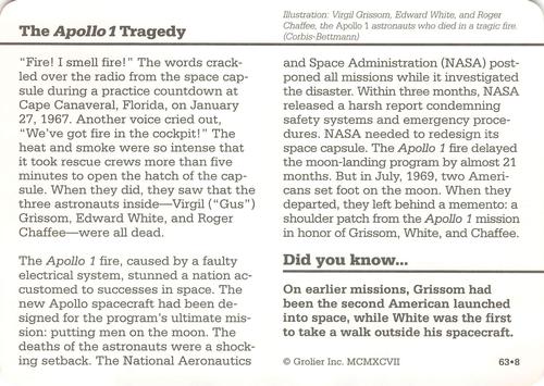 1994-01 Grolier Story of America #63.8 The Apollo 1 Tragedy Back