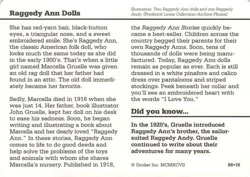 1994-01 Grolier Story of America #68.10 Raggedy Ann Dolls Back