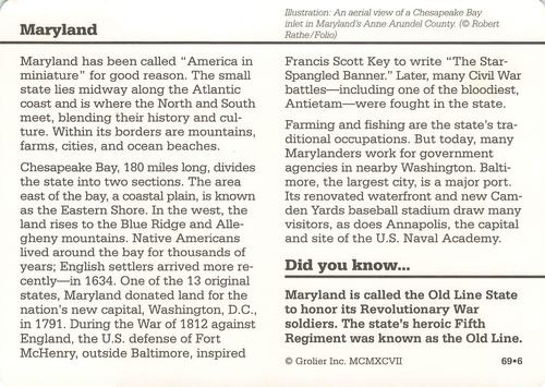 1994-01 Grolier Story of America #69.6 Maryland Back