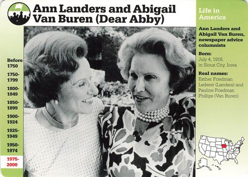 1994-01 Grolier Story of America #72.10 Ann Landers and Abigail Van Buren (Dear Abby) Front