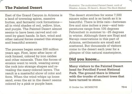 1994-01 Grolier Story of America #73.4 The Painted Desert Back