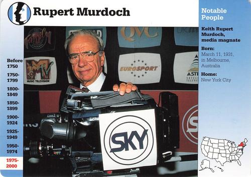 1994-01 Grolier Story of America Cards #74.3 Rupert Murdoch Front