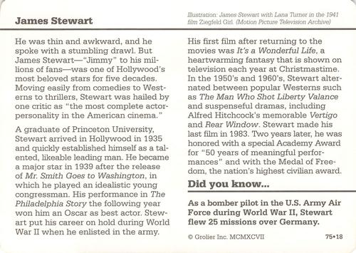 1994-01 Grolier Story of America #75.18 James Stewart Back