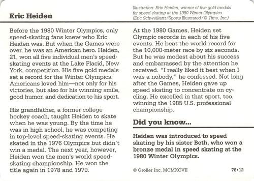 1994-01 Grolier Story of America Cards #78.12 Eric Heiden Back