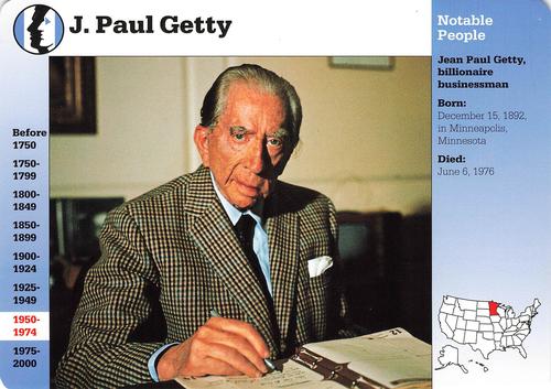 1994-01 Grolier Story of America #81.1 J. Paul Getty Front