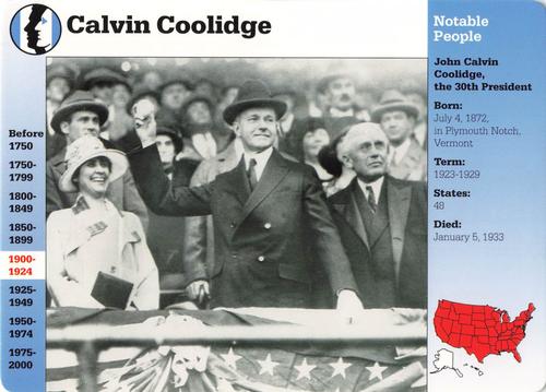 1994-01 Grolier Story of America #86.1 Calvin Coolidge Front