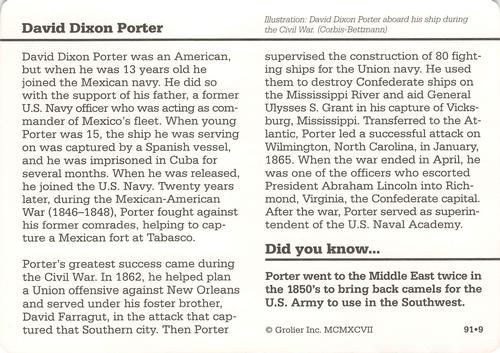 1994-01 Grolier Story of America #91.9 David Dixon Porter Back