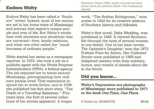 1994-01 Grolier Story of America #97.14 Eudora Welty Back