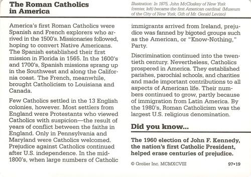 1994-01 Grolier Story of America #97.19 The Roman Catholics in America Back