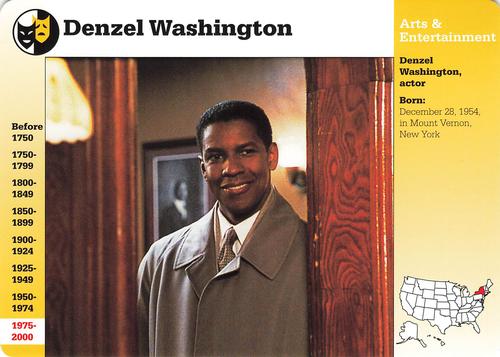 1994-01 Grolier Story of America Cards #102.16 Denzel Washington Front