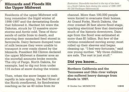 1994-01 Grolier Story of America #118.6 Blizzards and Floods Hit the Upper Midwest Back