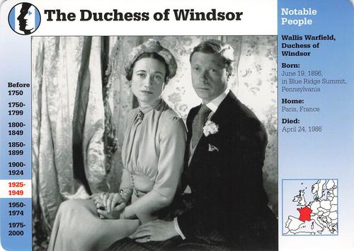 1994-01 Grolier Story of America Cards #119.4 The Duchess of Windsor Front