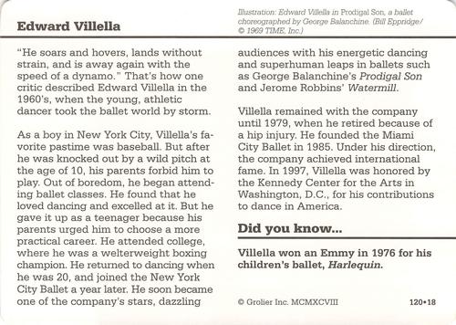 1994-01 Grolier Story of America #120.18 Edward Villella Back