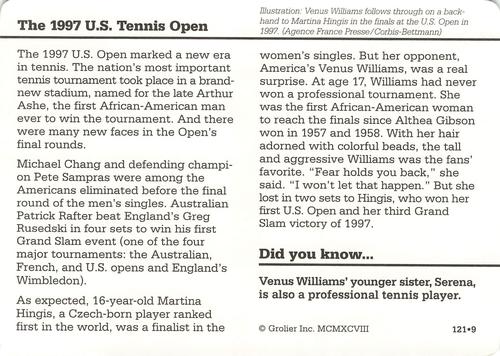 1994-01 Grolier Story of America Cards #121.9 The 1997 U.S. Tennis Open Back