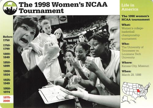 1994-01 Grolier Story of America Cards #122.11 The 1998 Women's NCAA Tournament Front