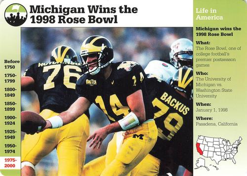1994-01 Grolier Story of America #123.8 Michigan Wins the 1998 Rose Bowl Front
