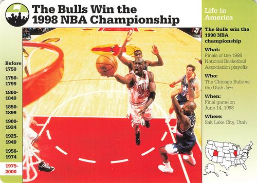 1994-01 Grolier Story of America #123.10 The Bulls Win the 1998 NBA Championship Front