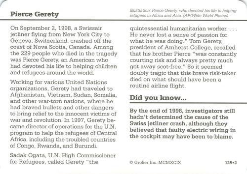 1994-01 Grolier Story of America #125.2 Pierce Gerety Back