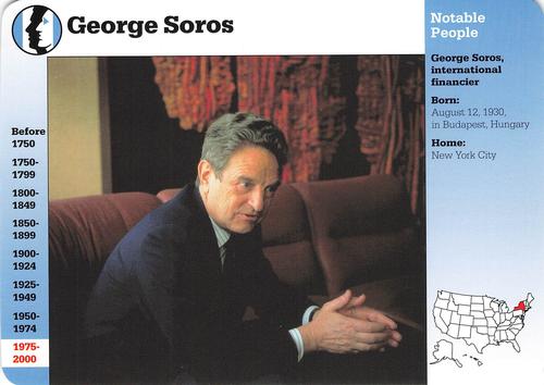 1994-01 Grolier Story of America Cards #125.3 George Soros Front