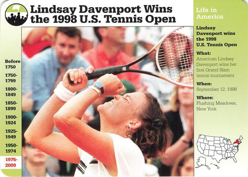 1994-01 Grolier Story of America Cards #126.14 Lindsay Davenport Wins the 1998 U.S. Tennis Open Front